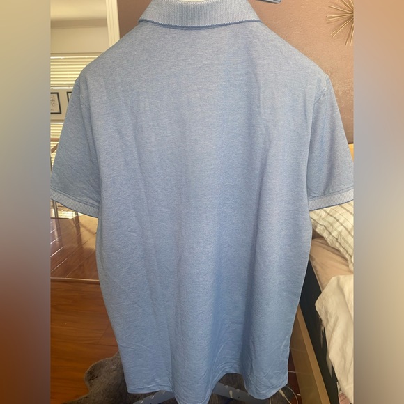 Light Blue, Stretch Cotton Pique Polo, size L - Picture 2 of 4